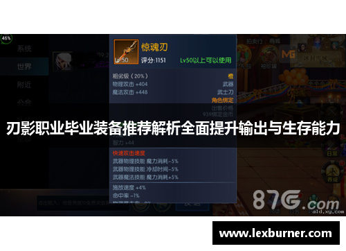 刃影职业毕业装备推荐解析全面提升输出与生存能力